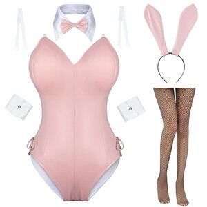Cosplay Anime Role Costume One Piece Bodysuit - Pink-removable Padded